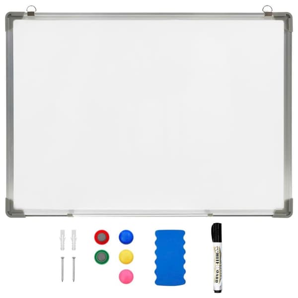vidaXL magnetisk whiteboard 90x60 cm stål hvid