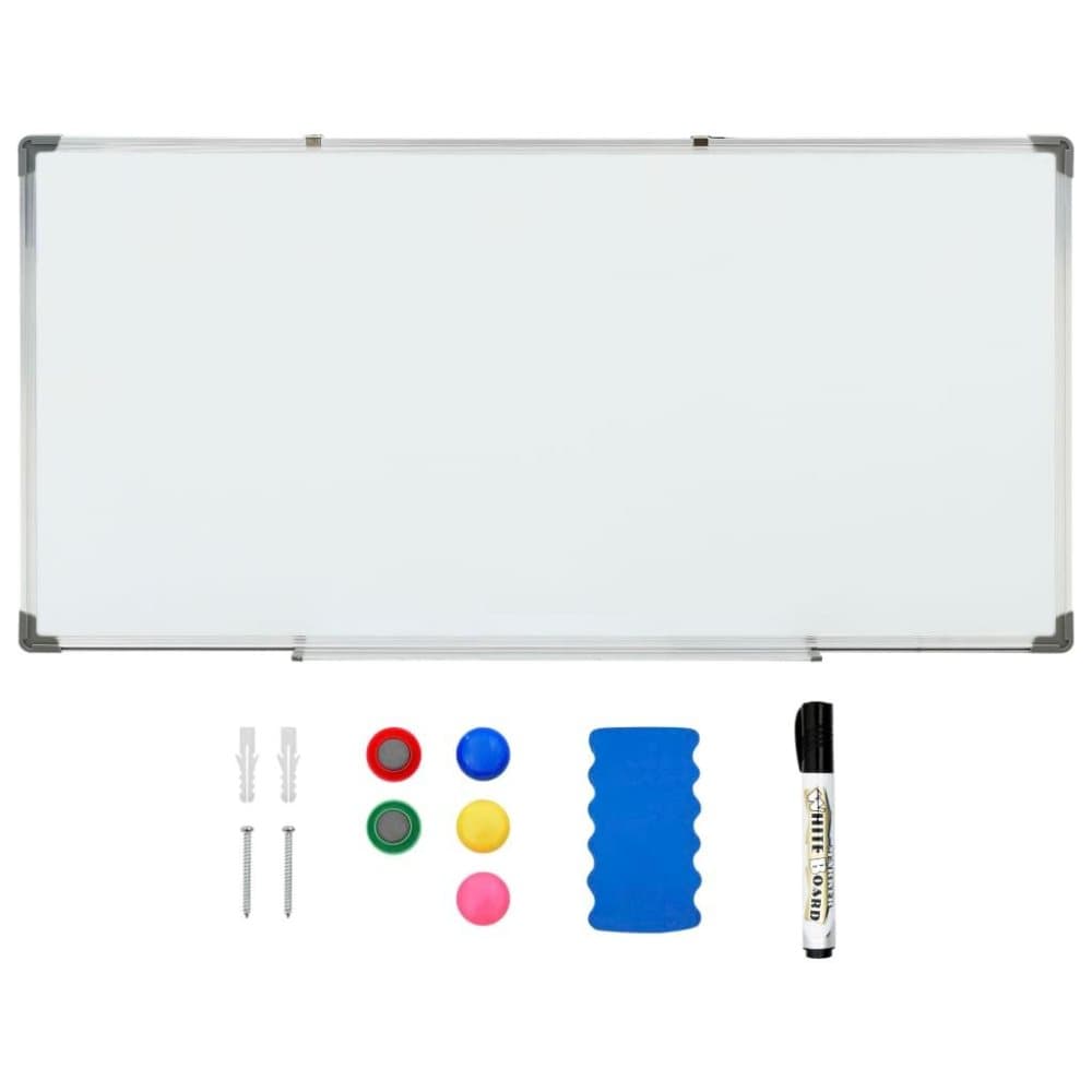 vidaXL magnetisk whiteboard 120x60 cm stål hvid