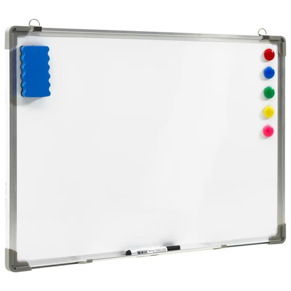vidaXL Magnetisk tørr-viskbar tavle hvit 70x50 cm stål