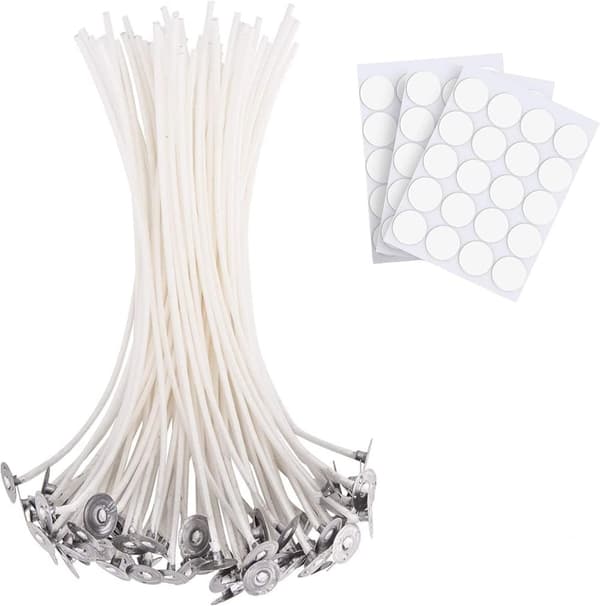 INF 100-delers bomullslysveker med metallfliker Wicks-klistremerker for stearinlys DIY