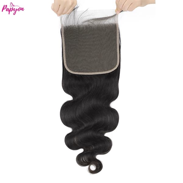 Body Wave Lace Closure, 20 till 24 tum,5x5 Stängning Endast, 18tum