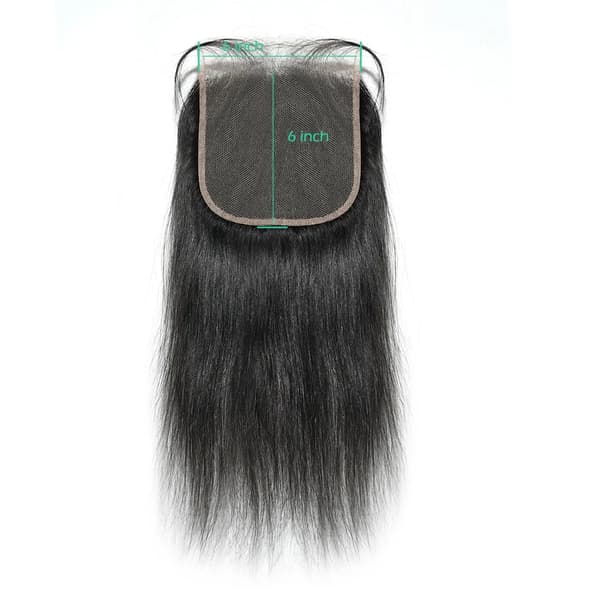 Menneskehår Lace Closure, 150% Tæthed, Naturlige Farvemuligheder,Remy Hår, 6x6 Blonde Lukning, 14tommer