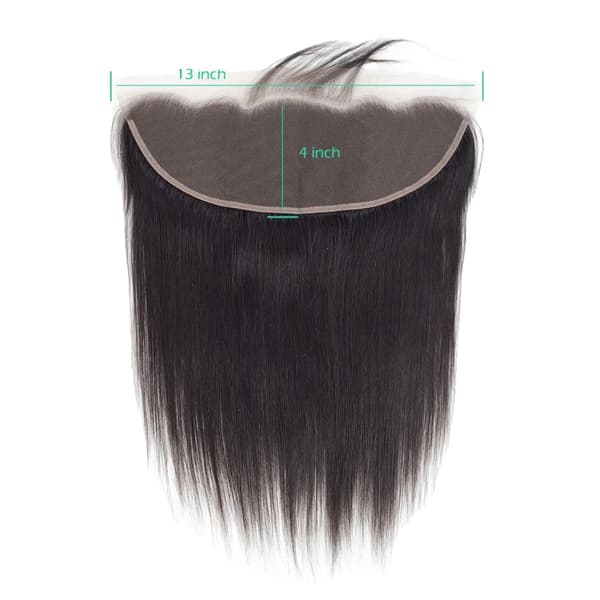 Menneskehår Lace Closure, 150% Tæthed, Naturlige Farvemuligheder,Remy Hår, 14tommer, 13X4 Blonde Frontal