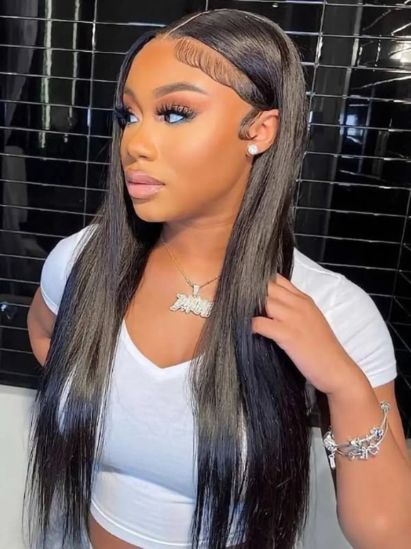 Mänskliga Hårperuker, HD Transparent Spetsfrontal, Limfri Peruk, 13x4 Lace Wig, 4 tum, 200 densitet