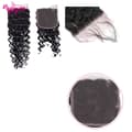 Miniatyrbillede 1 af 2: Lace Closure, 4x4 Lace Størrelse, Håndbundet Metode, Transparent Lace Farve,4x4 Lukning Kun, 14tommer