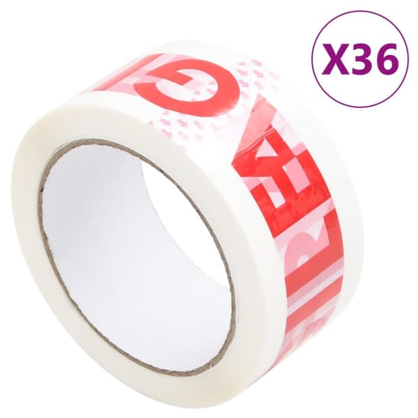 Förpackningstejp 36 st FRAGILE vit 48 mm x 66 m