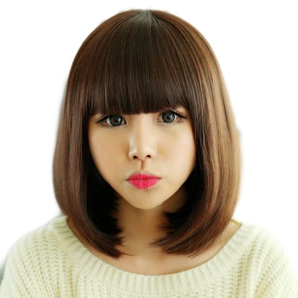 Hair Extension/Wig - Neck-length locks - Light/Dark Brown