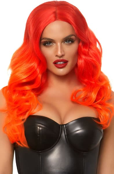 Leg Avenue Ombre Long Wavy Wig Orange Peruukki