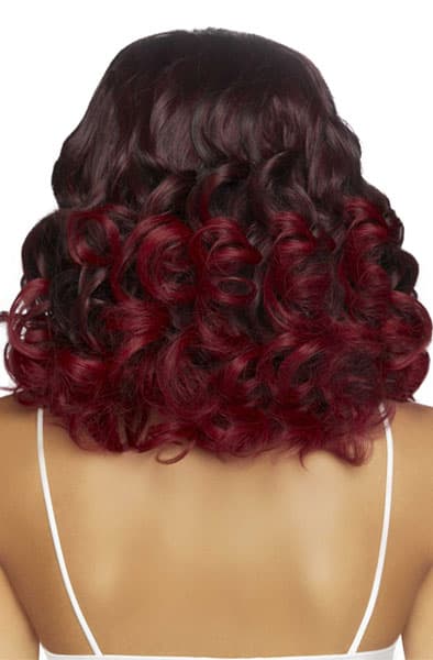 Curly Ombre Long Bob Wig Burgundy Peruk