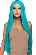 Miniatyrbild 1 av 3: Long Straight Center Part Wig Turquoise Peruk