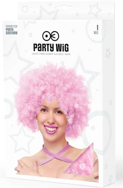 Party Wig Light Pink Afro Hair Paryk