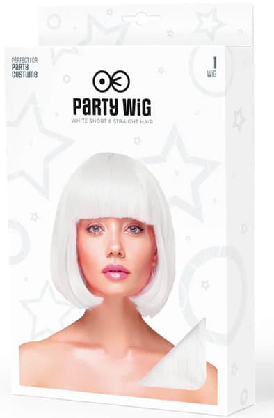 Party Wig Short Straight White Hair Peruukki