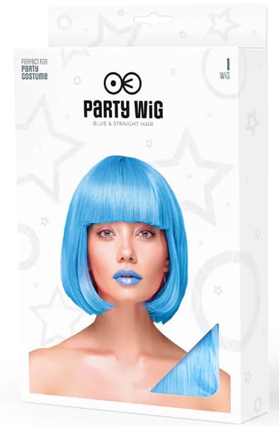 Party Wig Short Straight Blue Hair Peruukki