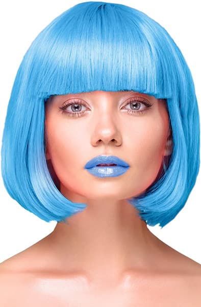 Party Wig Short Straight Blue Hair Peruukki