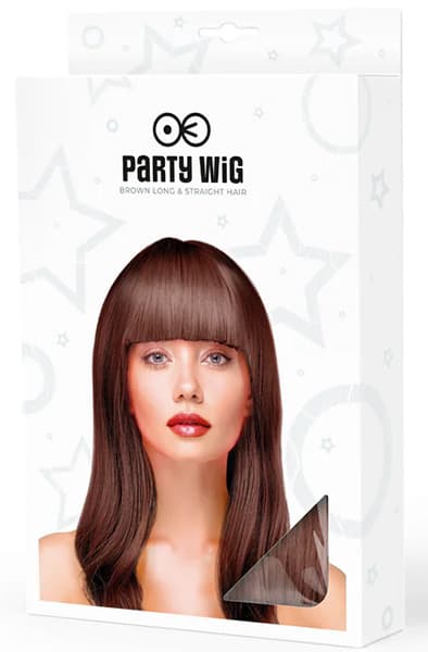 Party Wig Long Straight Brown Hair Peruukki