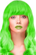 Miniatyrbild 1 av 2: Party Wig Long Wavy Hair Neon Green Peruk
