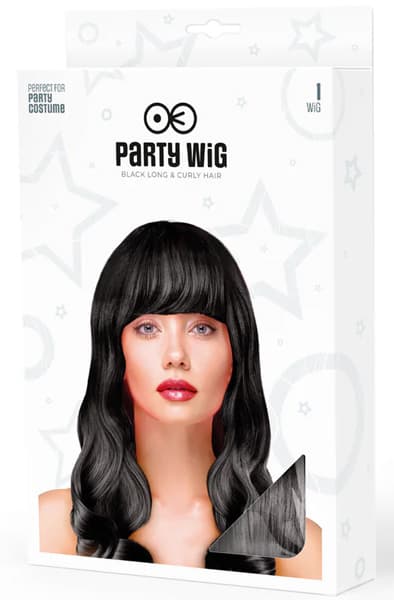 Party Wig Long Wavy Black Hair Peruk