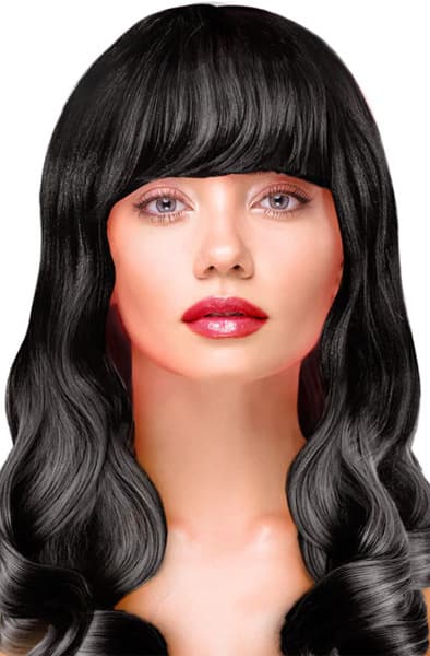 Party Wig Long Wavy Black Hair Peruk