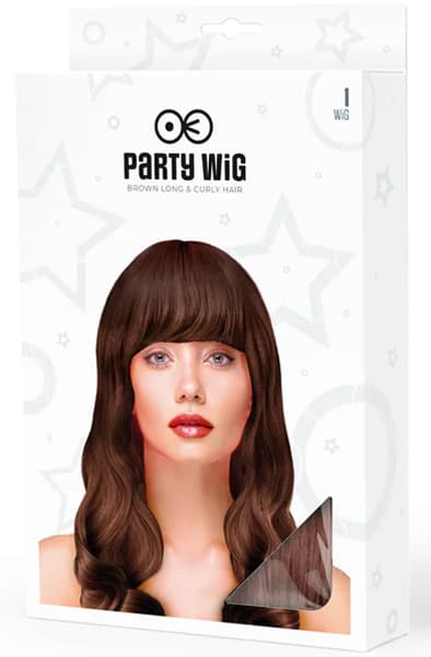 Party Wig Long Wavy Brown Hair Paryk