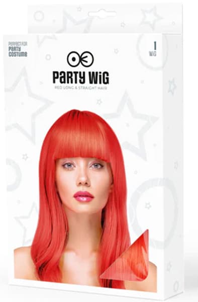 Party Wig Long Straight Red Hair Peruukki