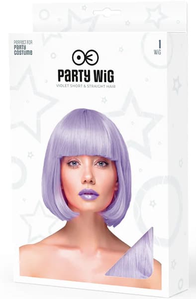 Party Wig Short Straight Purple Hair Parukk
