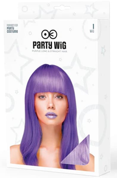 Party Wig Long Straight Purple Hair Paryk