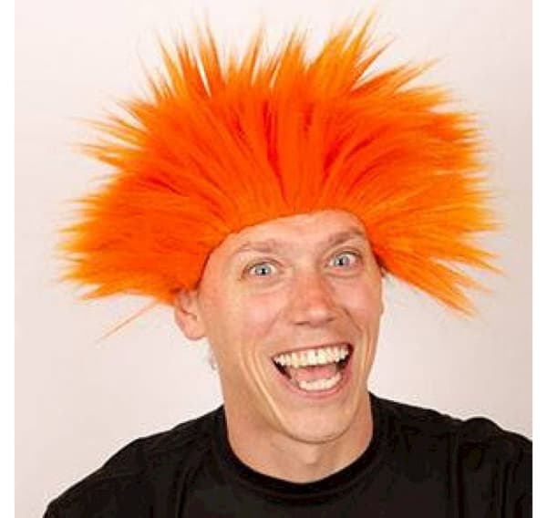 Elektrisk orange paryk