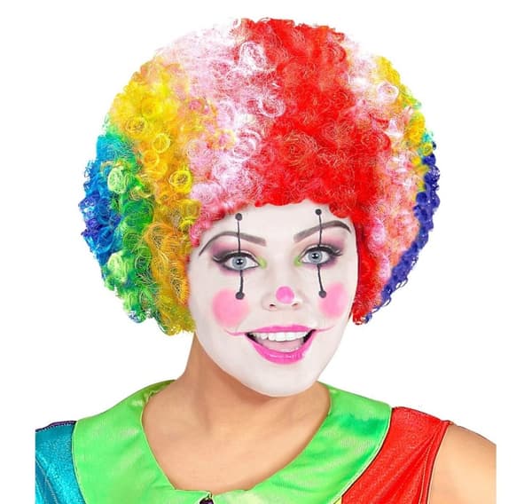 Clownperuk flerfärgad