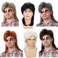 Miniatyrbilde 3 av 4: INF Mullet Parykk for Menn, 80-talls Retro Frisyre