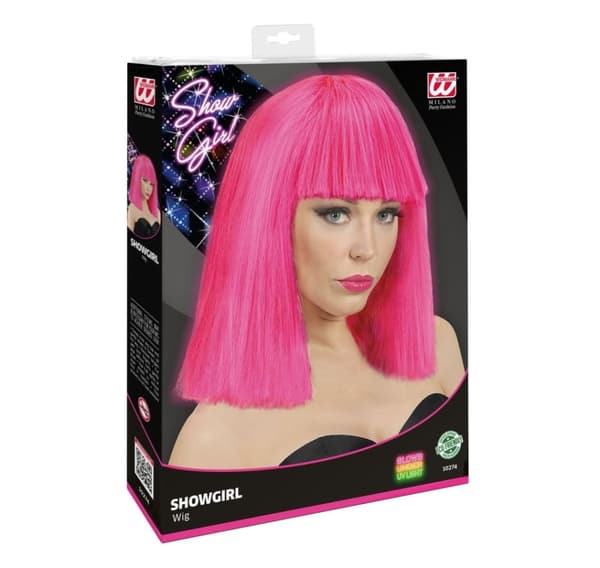 Peruukki showgirl pinkki neon
