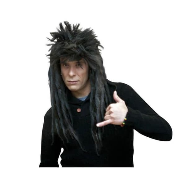 Peruk - Klänning - Punk med svarta dreadlocks - Man - Vuxen - Inomhus