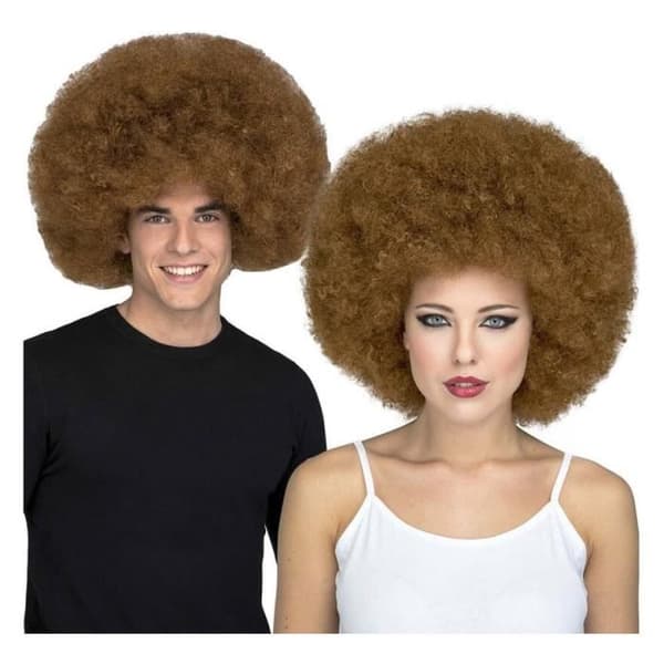 Afro Peruk - Disfrazzes - Brun - One Size - Idealisk för clownkostym