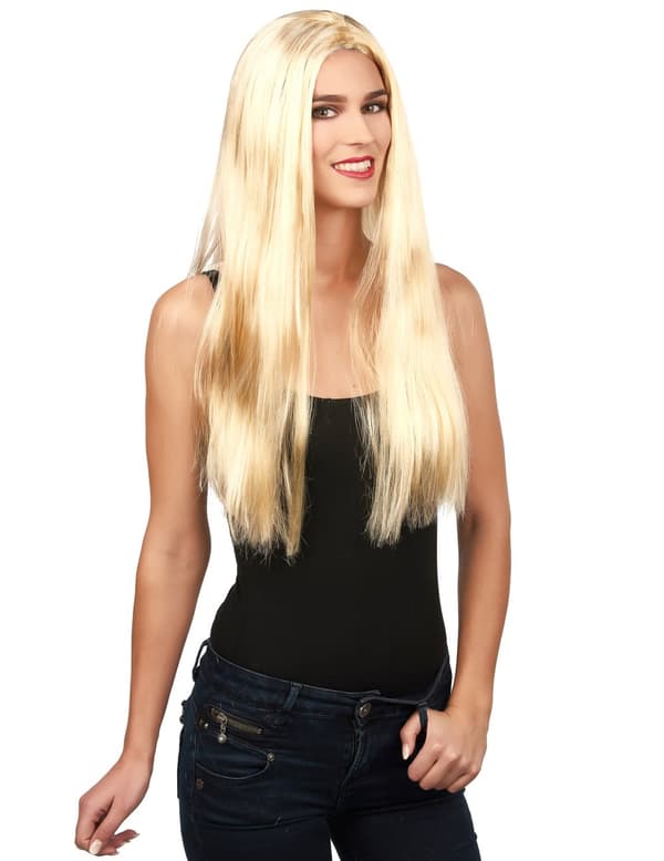 Blond parykk for voksen kvinne.Size-One size