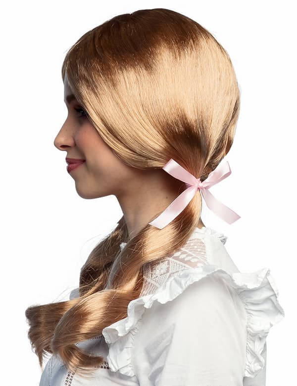 Blond skolflicka peruk vuxen.Size-One size