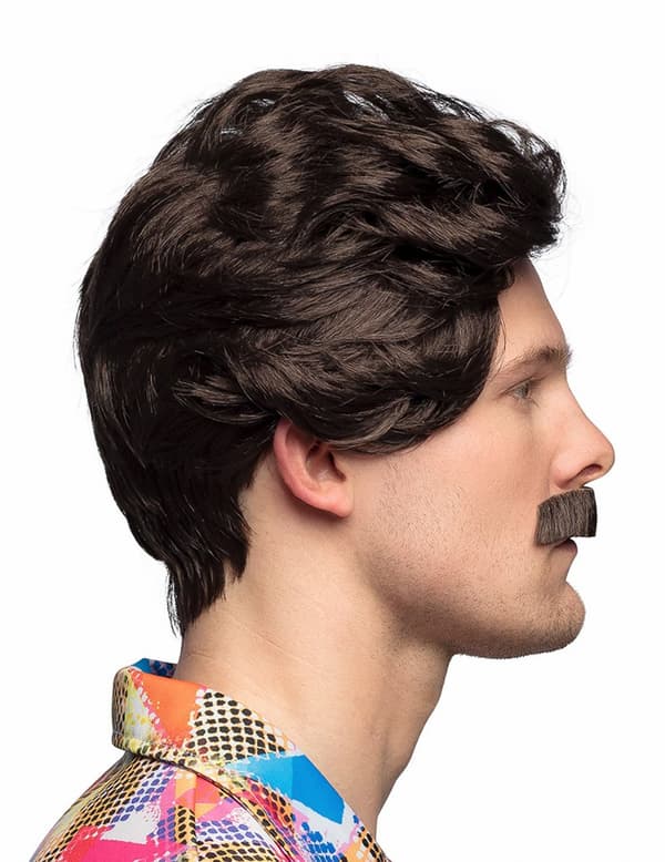 Paryk med moustache mand.Size-One size