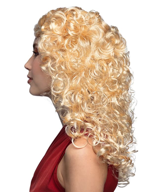 Blond, krøllet parykk for kvinner, popstjerne.Size-One size