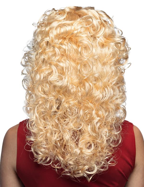 Blond, krøllet parykk for kvinner, popstjerne.Size-One size
