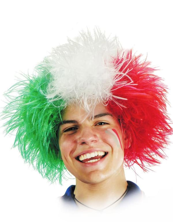 Italiensk supporterperuk för vuxna.Size-One size