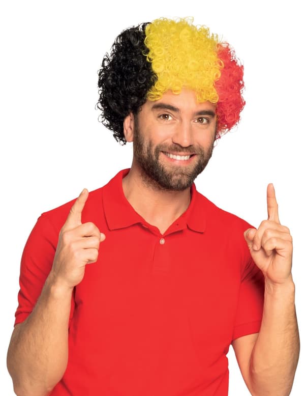 Afro fan Belgia parykk for voksne.Size-One size