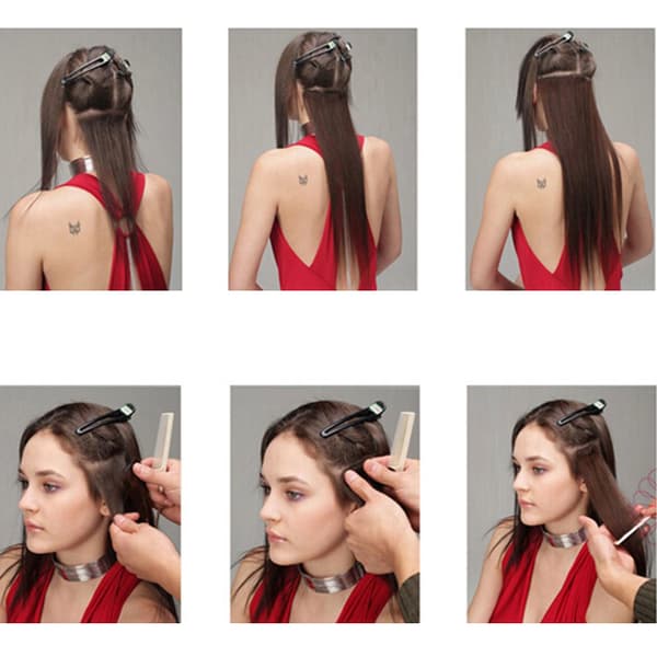 INF Lange, lige clip-in hårextensions Model 2
