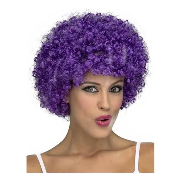 Lila Curly Clown Peruk - Disfrazzes - Kostymtillbehör - Dam - Inomhus