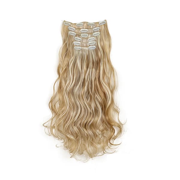 INF Gylden Blond Clip in Hair Extensions 6 stk Sett 16 Clips