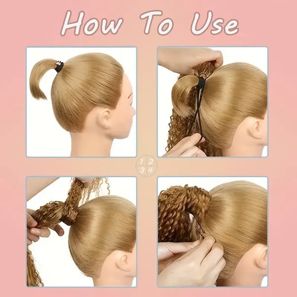 INF Lockigt hästsvansförlängning: Lägg till volym med Clip In Hair Piece Svart
