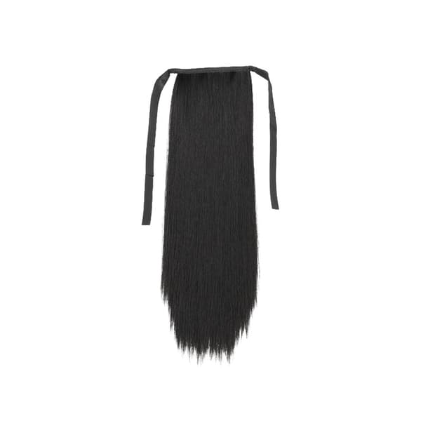 INF 45cm Tie-On Hästsvansförlängning - Naturlig Svart Hårförlängning