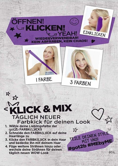 Peruk - frisyr - falskt hår - extensions - hårlim Got 2b - 2CIL - Got2b Crazy Lila Clip-in Pack om 1
