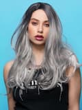 Miniatyrbilde 2 av 2: Manic Panic She Wolf Long Ombre Grey Wig Parukk