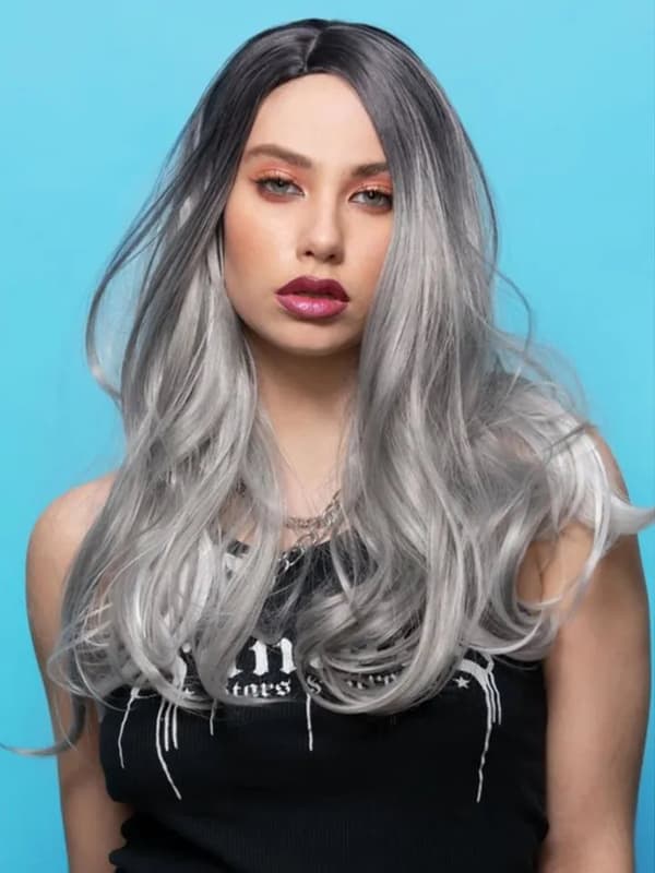 Manic Panic She Wolf Long Ombre Grey Wig Parukk