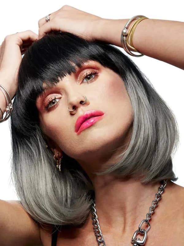 Manic Panic Ombre Grey Bob Wig Peruk