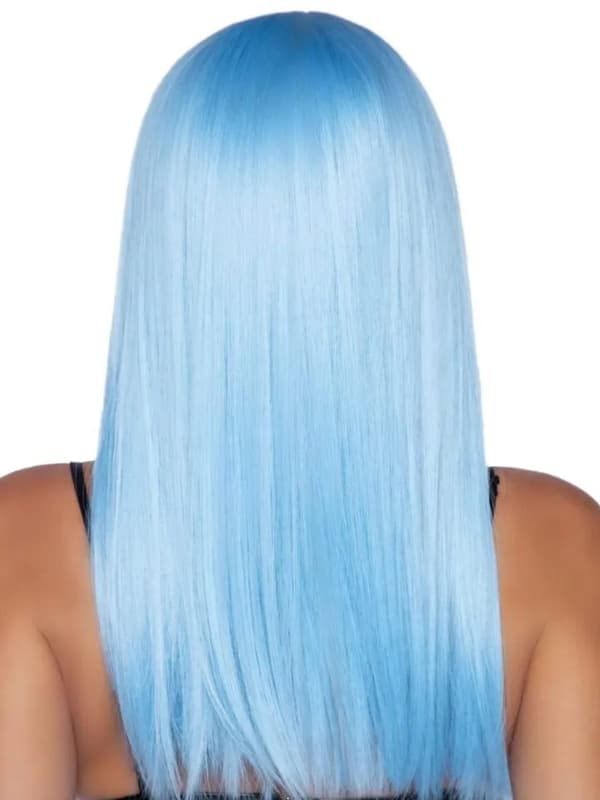 Long Straight Bang Wig Blue Peruukki