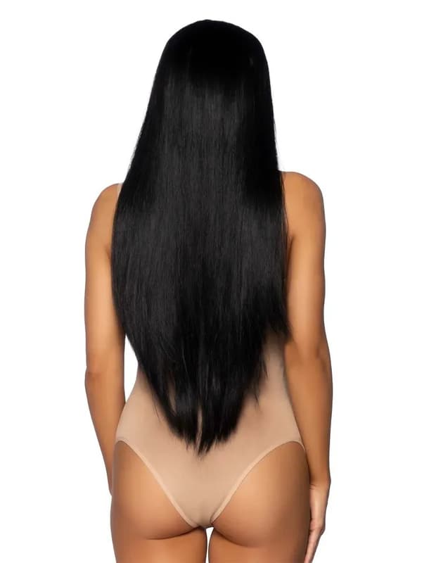 Long Straight Center Part Wig Black Paryk